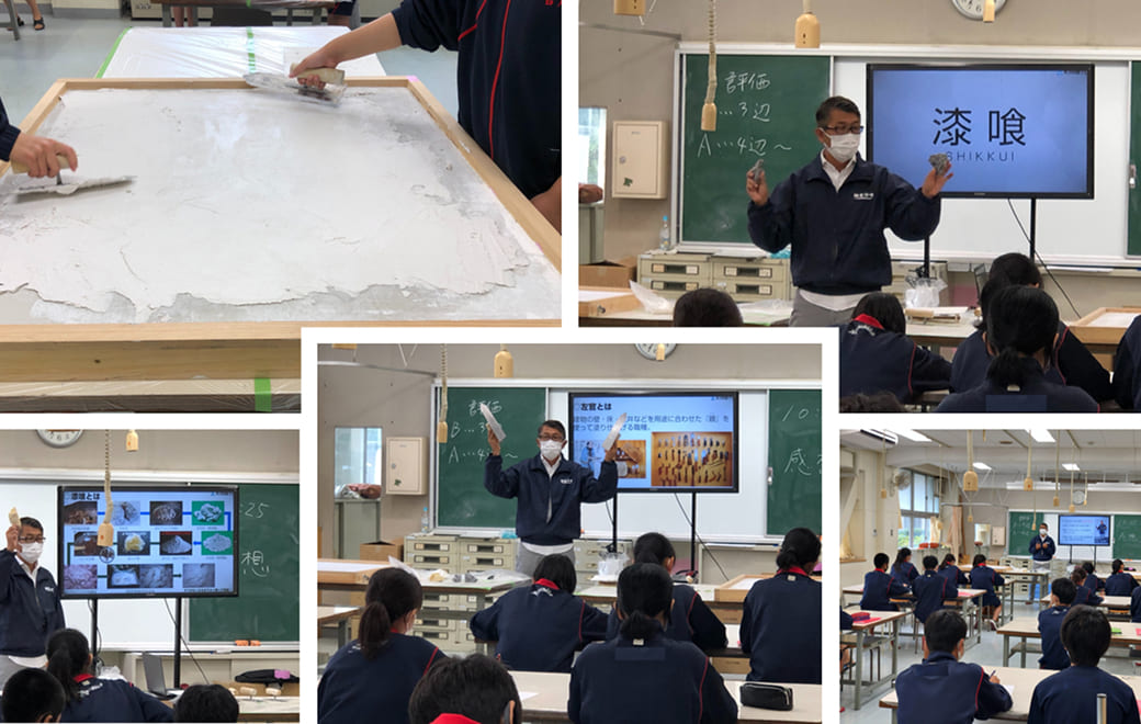 藤沢市T中学校での職業講話の様子